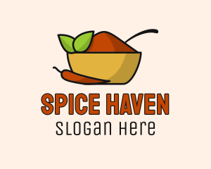 Spice - Leaf Chili Pepper Spice Powder logo design