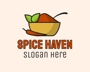 Leaf Chili Pepper Spice Powder logo design