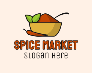 Leaf Chili Pepper Spice Powder logo design