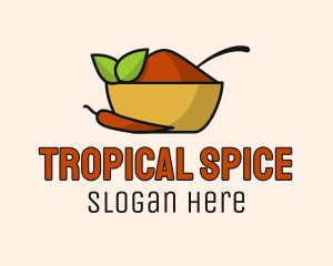 Leaf Chili Pepper Spice Powder logo design