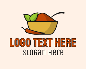 Leaf Chili Pepper Spice Powder Logo