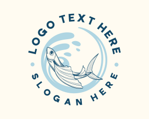 Aquatic - Fish Wave Aquatic logo design