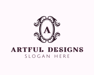 Shield Floral Decoration logo design