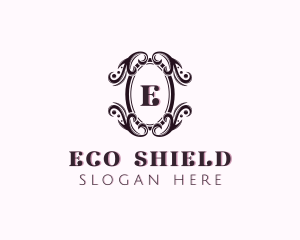 Shield Floral Decoration logo design