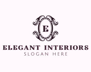 Shield Floral Decoration logo design