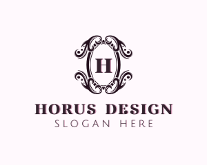 Shield Floral Decoration logo design