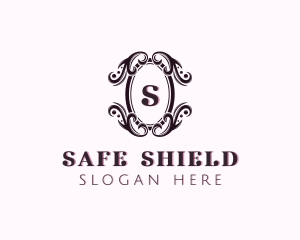 Shield Floral Decoration logo design