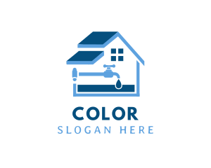 Water Pipe - House Faucet Fixing logo design