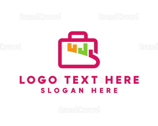 Graph Briefcase Business Logo