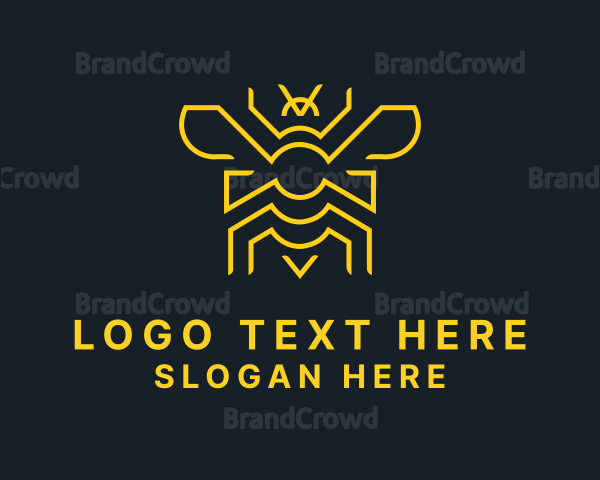 Geometric Yellow Bee Logo