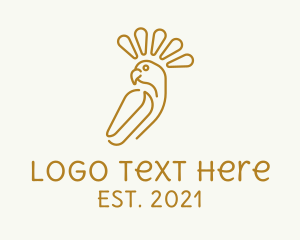 Monoline - Gold Luxe Cockatoo logo design