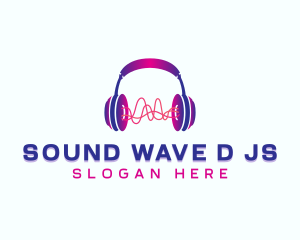 DJ Headphones Equalizer logo design