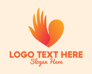 Sign Language - Wing Heart Hand logo design