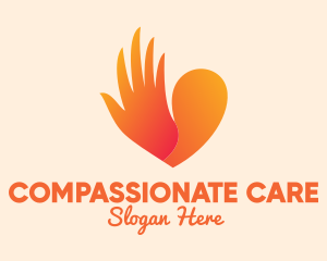 Caring - Wing Heart Hand logo design