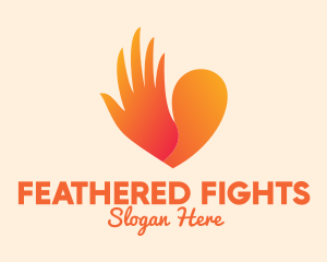 Wing Heart Hand logo design