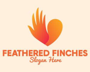 Wing Heart Hand logo design