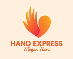 Sign Language - Wing Heart Hand logo design