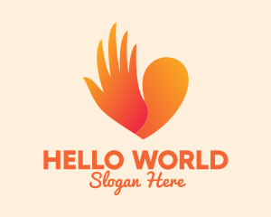 Hello - Wing Heart Hand logo design