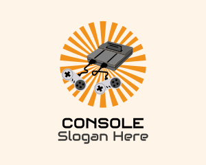 Video Game Console Sunburst logo design