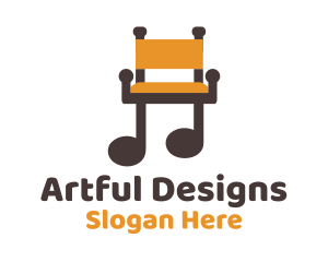 Musical Note Chair logo design