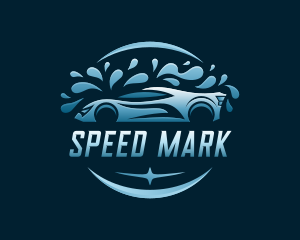 Auto Wash Sports Car logo design