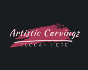 Paint Brushstroke Artist logo design