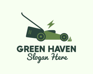 Green Garden Lawnmower logo design