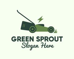 Green Garden Lawnmower logo design