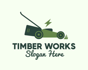 Green Garden Lawnmower logo design