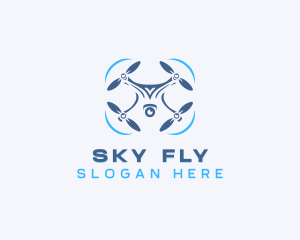 Aerial Quadcopter Drone  logo design