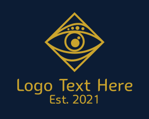 Hieroglyphic - Gold Tarot Eye logo design