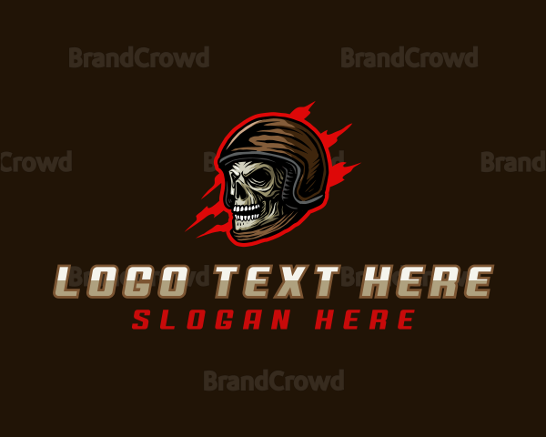 Skull Biker Helmet Logo