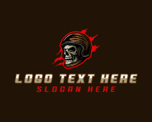 Skull Biker Helmet  Logo