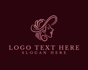 Female - Fashion Elegant Lady Hat logo design