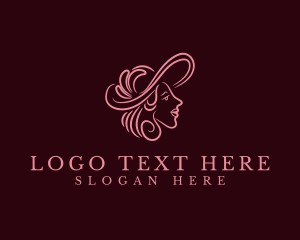 Sun Hat - Fashion Elegant Lady Hat logo design