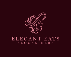 Fashion Elegant Lady Hat logo design