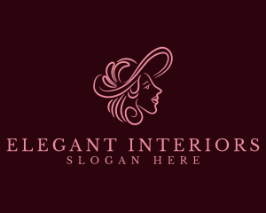 Fashion Elegant Lady Hat logo design