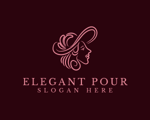 Fashion Elegant Lady Hat logo design