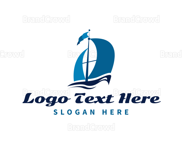 Sailboat Sea Fishing Logo