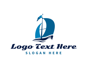 Sailboat Sea Fishing  Logo