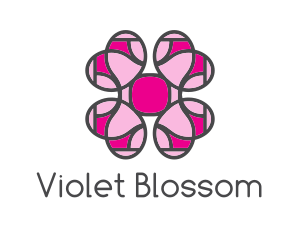 Purple And Pink - Pink Flower Garden logo design