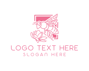 Apiculture - Pink Insect Bee logo design