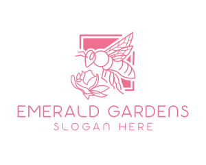 Pink Insect Bee  logo design