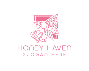 Apiculture - Pink Insect Bee logo design