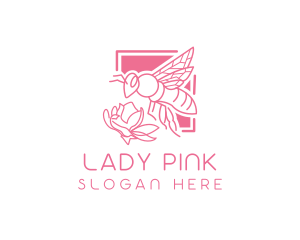 Pink Insect Bee  logo design