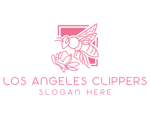 Beekeeper - Pink Insect Bee logo design