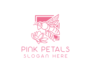 Pink Insect Bee  logo design