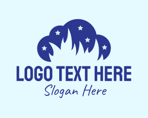 Star Gazing - Blue Cloud Flame logo design