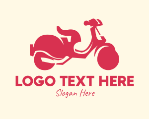 Moped - Red Scooter Ride logo design