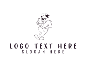 Dog Portrait - Pug Cartoon Dog logo design